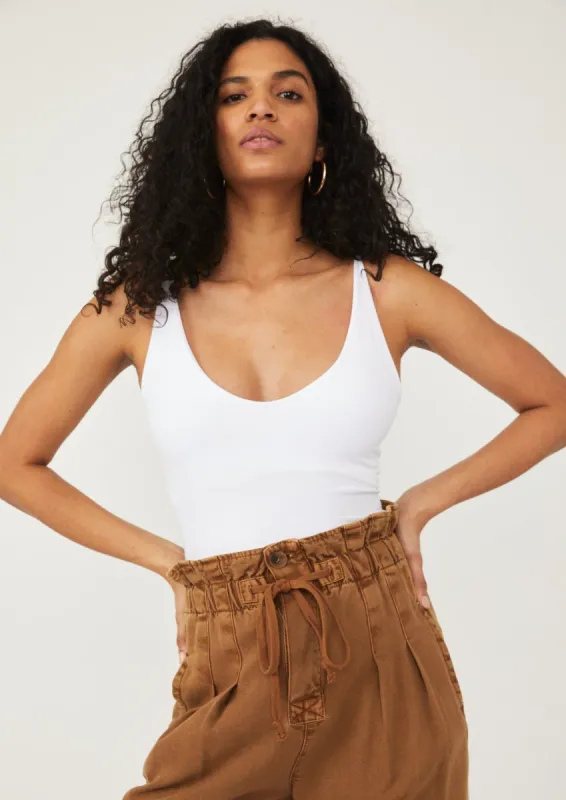 Free People Seamless V-Neck Cami | White sold by Bella Chic