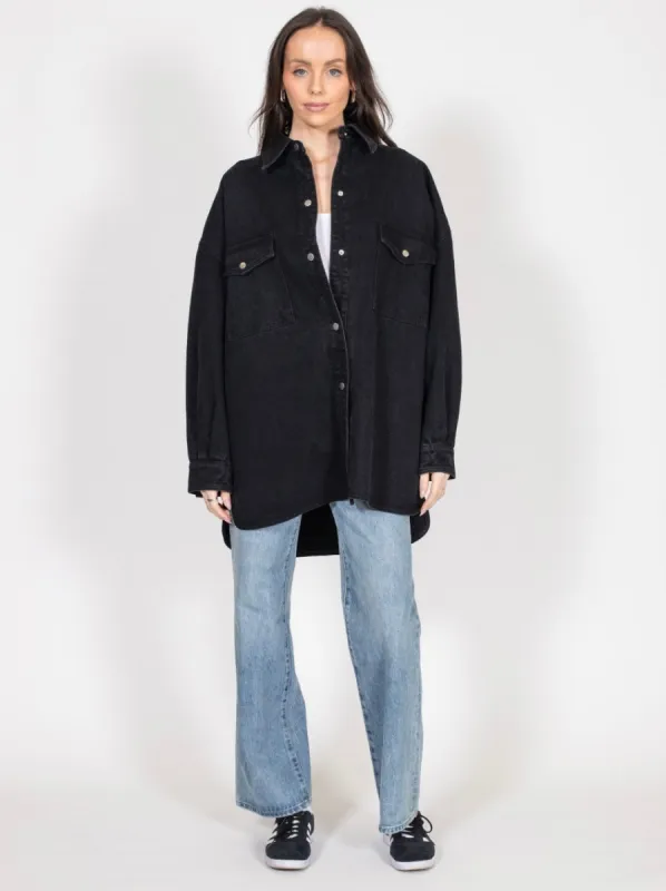 Shania Denim Jacket | Black Denim sold by Bella Chic