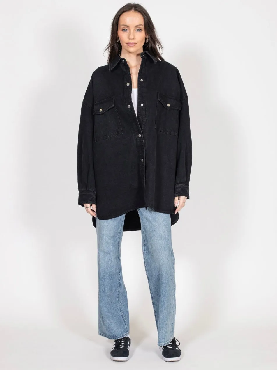 Shania Denim Jacket | Black Denim sold by Bella Chic