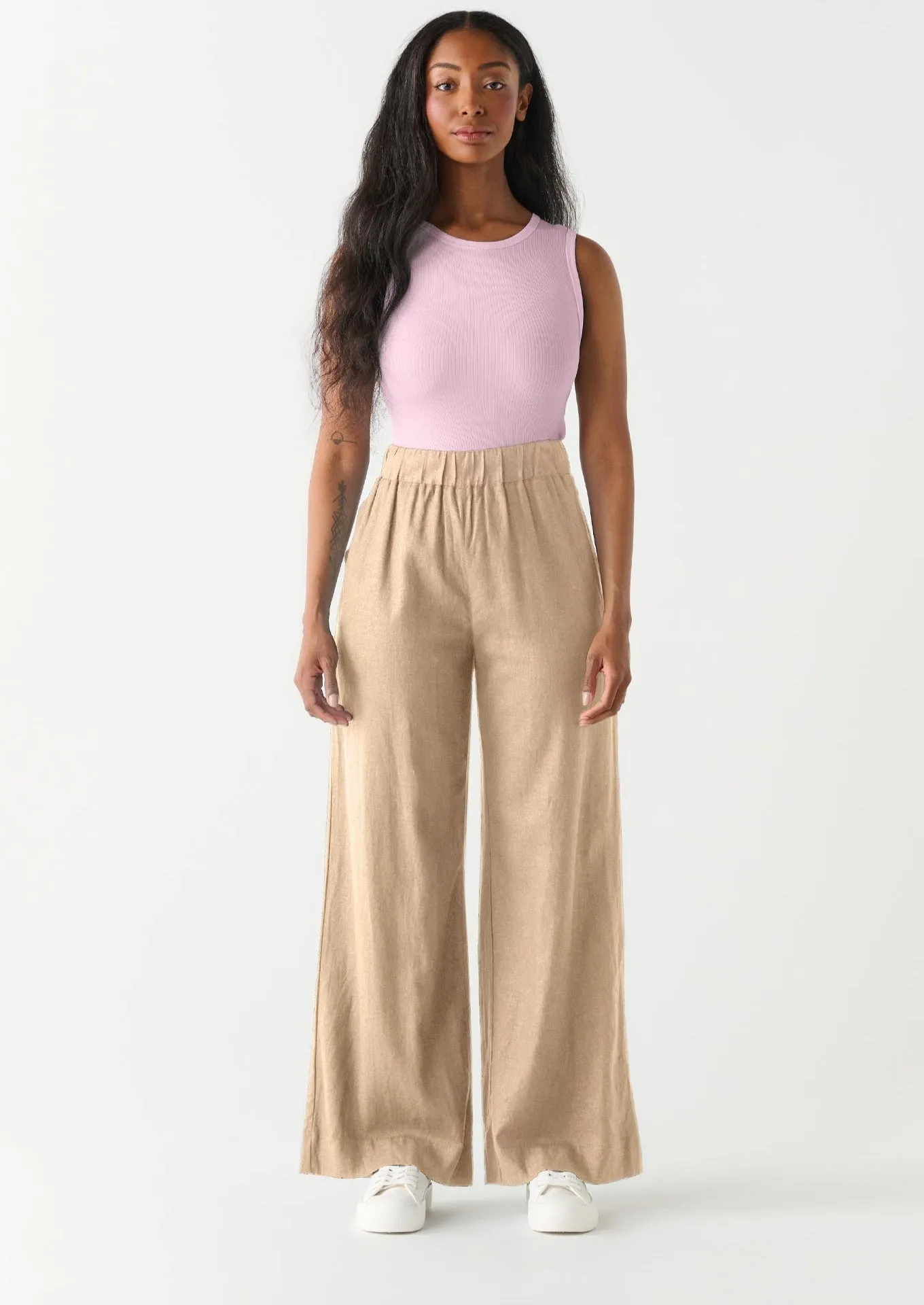 High Waist Elastic Wide Leg Pant | Burlap sold by Bella Chic