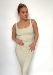 Second Skin Dimitra Square Neck Tank Dress  | Champagne sold by Bella Chic