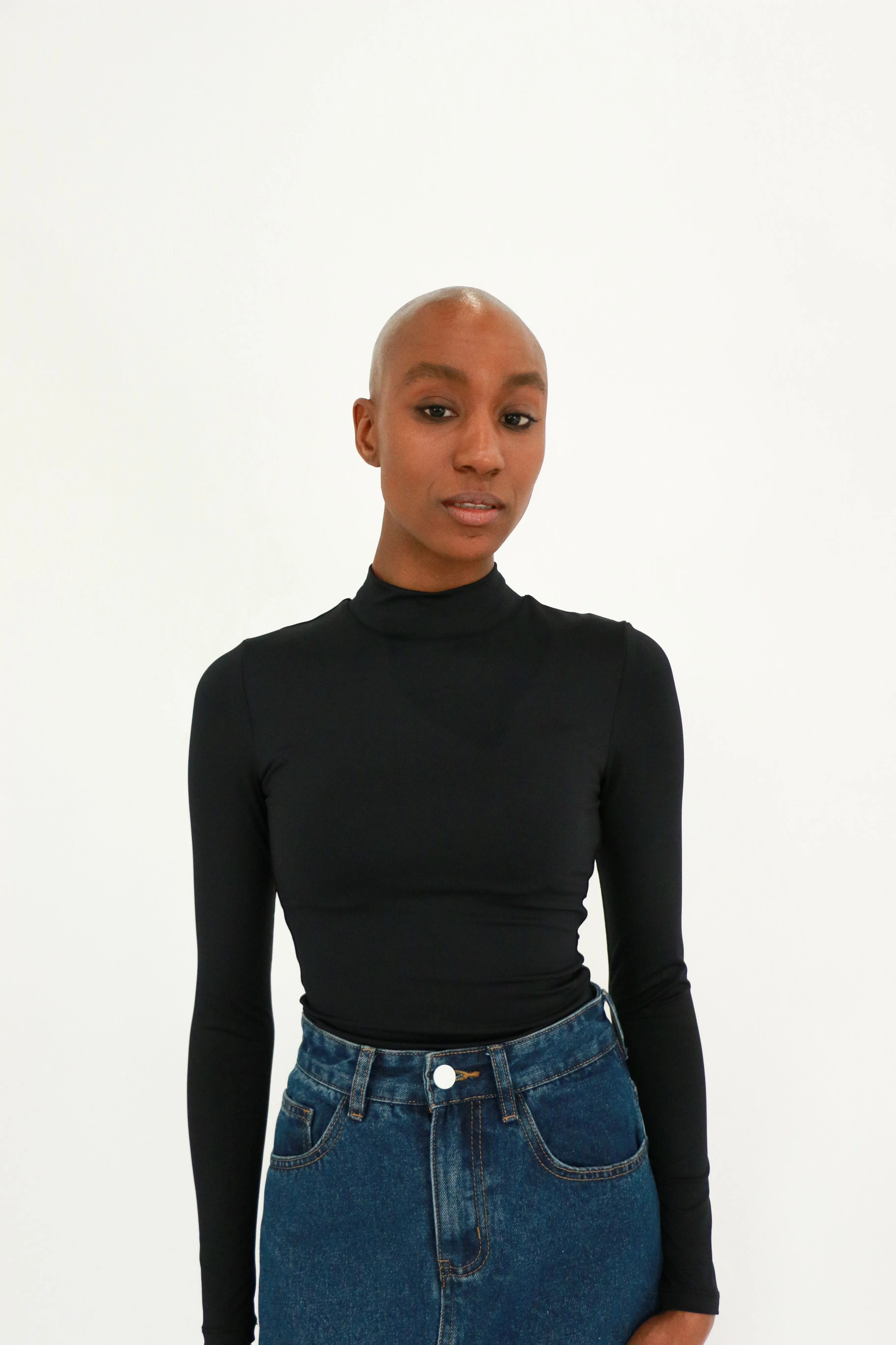 Mika Mock Neck Long Sleeve Bodysuit | Black sold by Bella Chic