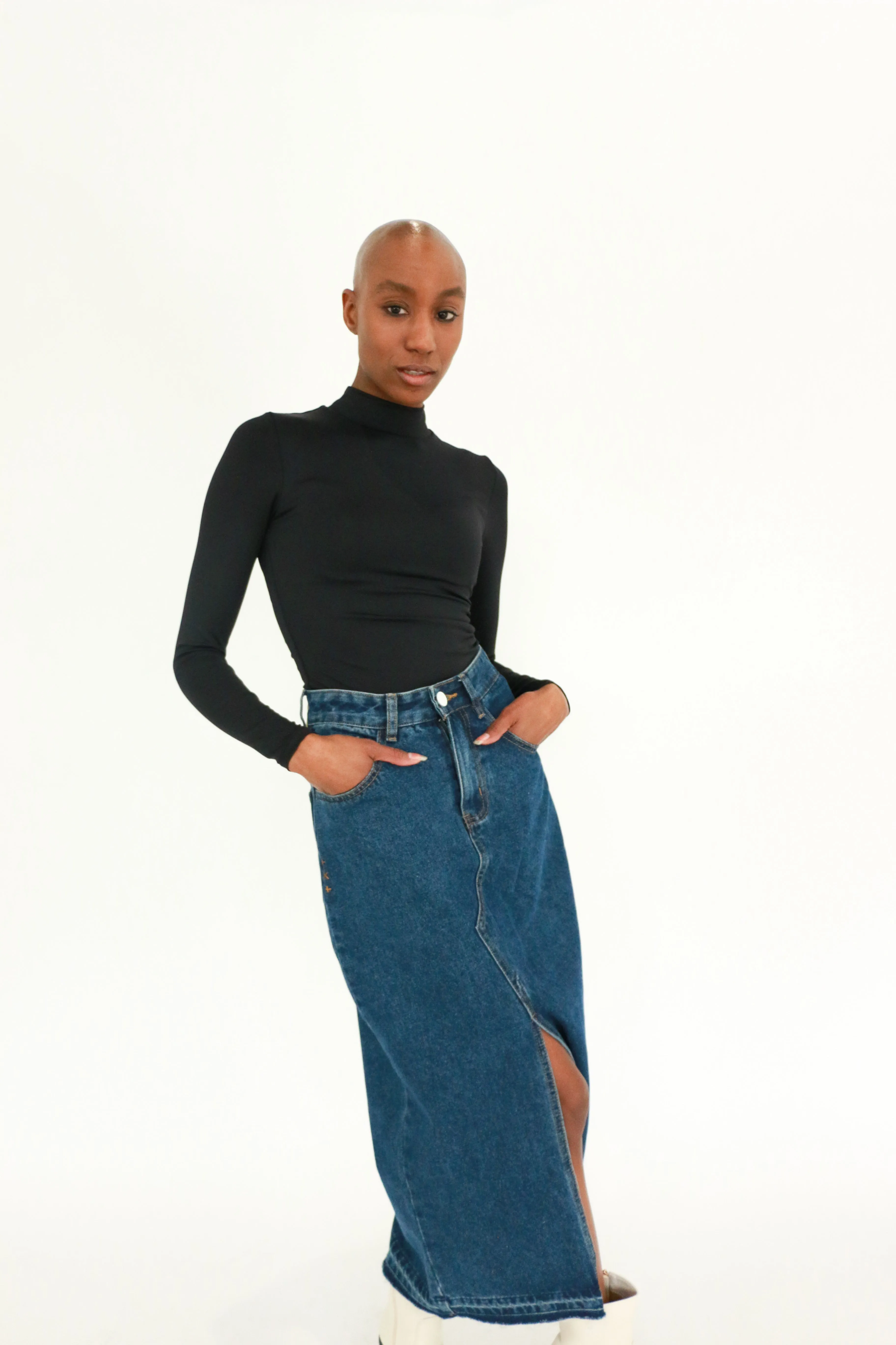 Mika Mock Neck Long Sleeve Bodysuit | Black sold by Bella Chic product image thumbnail 2