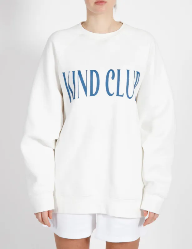 Kind Club Not Your Boyfriend's Crew | Coconut Cream w/ French Blue sold by Bella Chic
