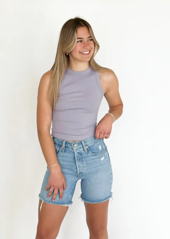 Cropped Seamless Muscle Tank | Lilac sold by Bella Chic