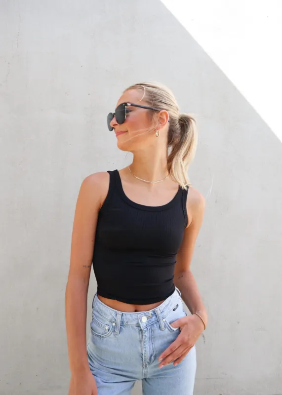 Dynamic Ribbed Scoop Neck sold by Bella Chic