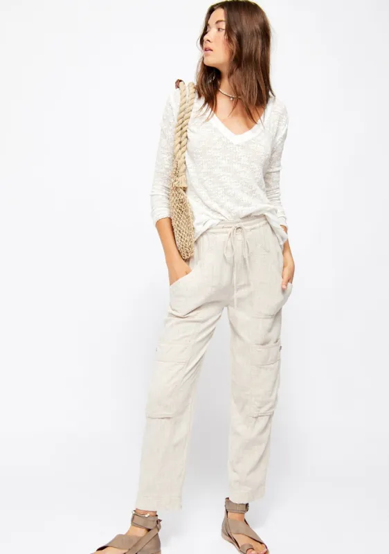 Feelin Good Utility Pull On | Warm White sold by Bella Chic