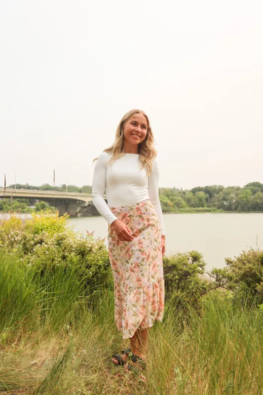 Boa Ls Boat Neckline Bodysuit | Eggshell sold by Bella Chic