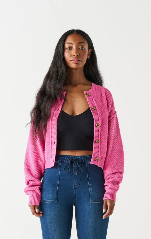 Textured Stitch Cardigan | Fuchsia sold by Bella Chic