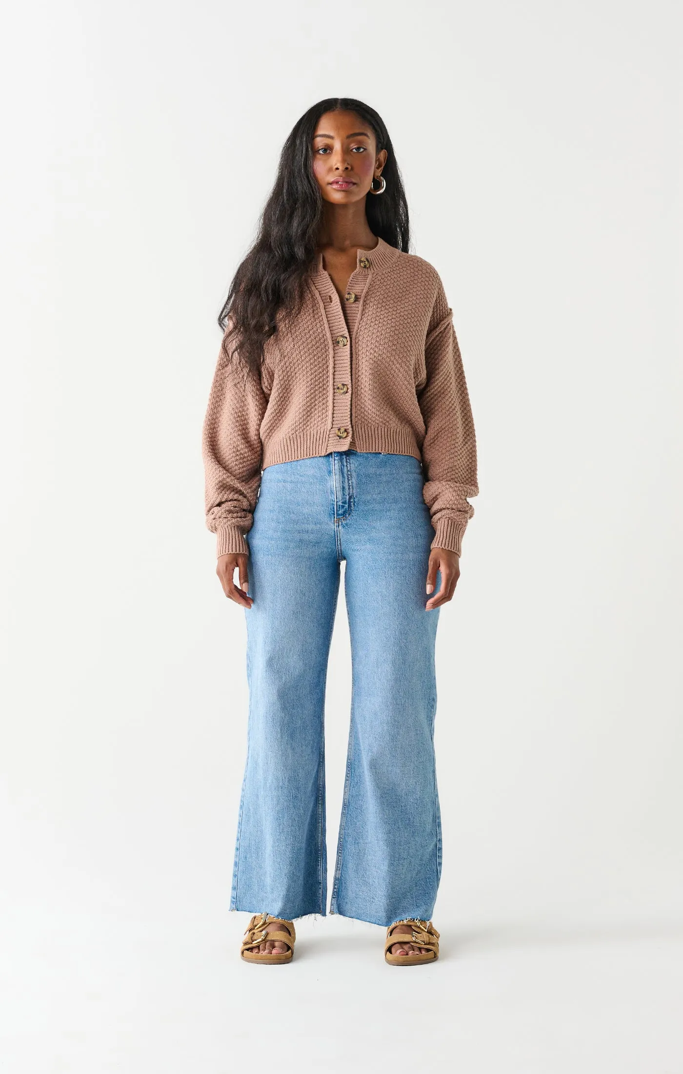 Textured Stitch Cardigan | Mocha sold by Bella Chic product image thumbnail 4