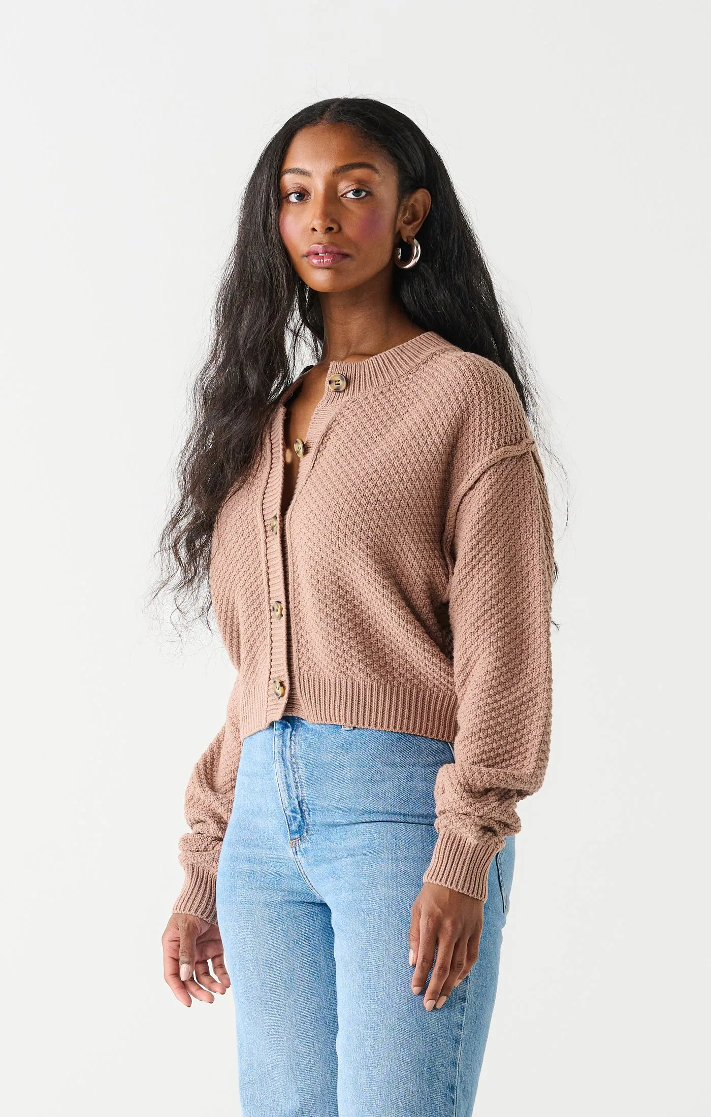 Textured Stitch Cardigan | Mocha sold by Bella Chic product image thumbnail 3
