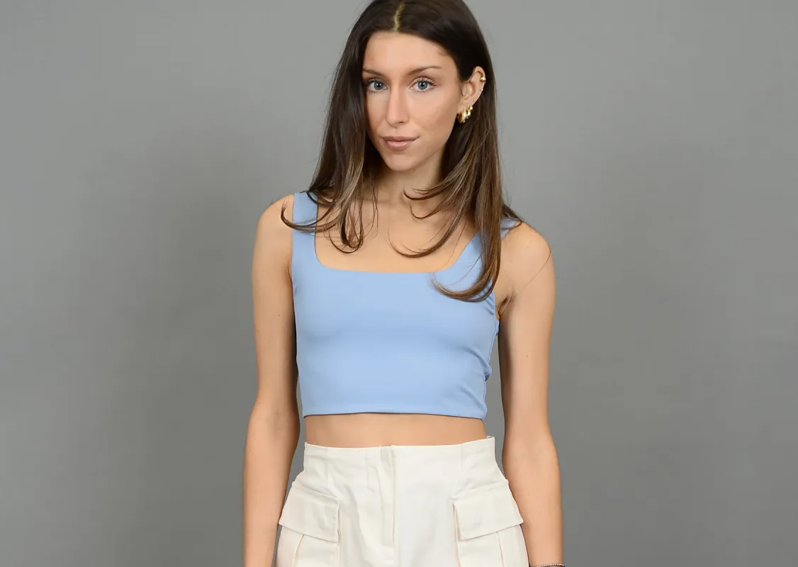 Catherina Crop Tank | Blue Shadow sold by Bella Chic