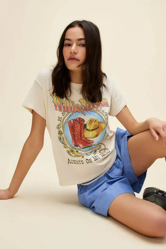 Willie Nelson Paisley Reverse GF Tee | Dirty White sold by Bella Chic product image thumbnail 3