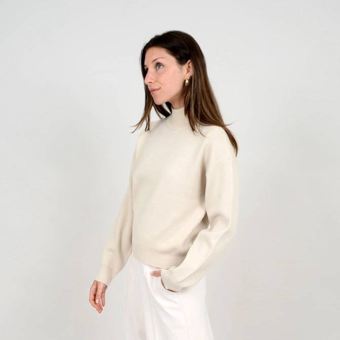 Johanna Long Sleeve Crew Neck Pullover | Soft Fawn sold by Bella Chic product image thumbnail 2