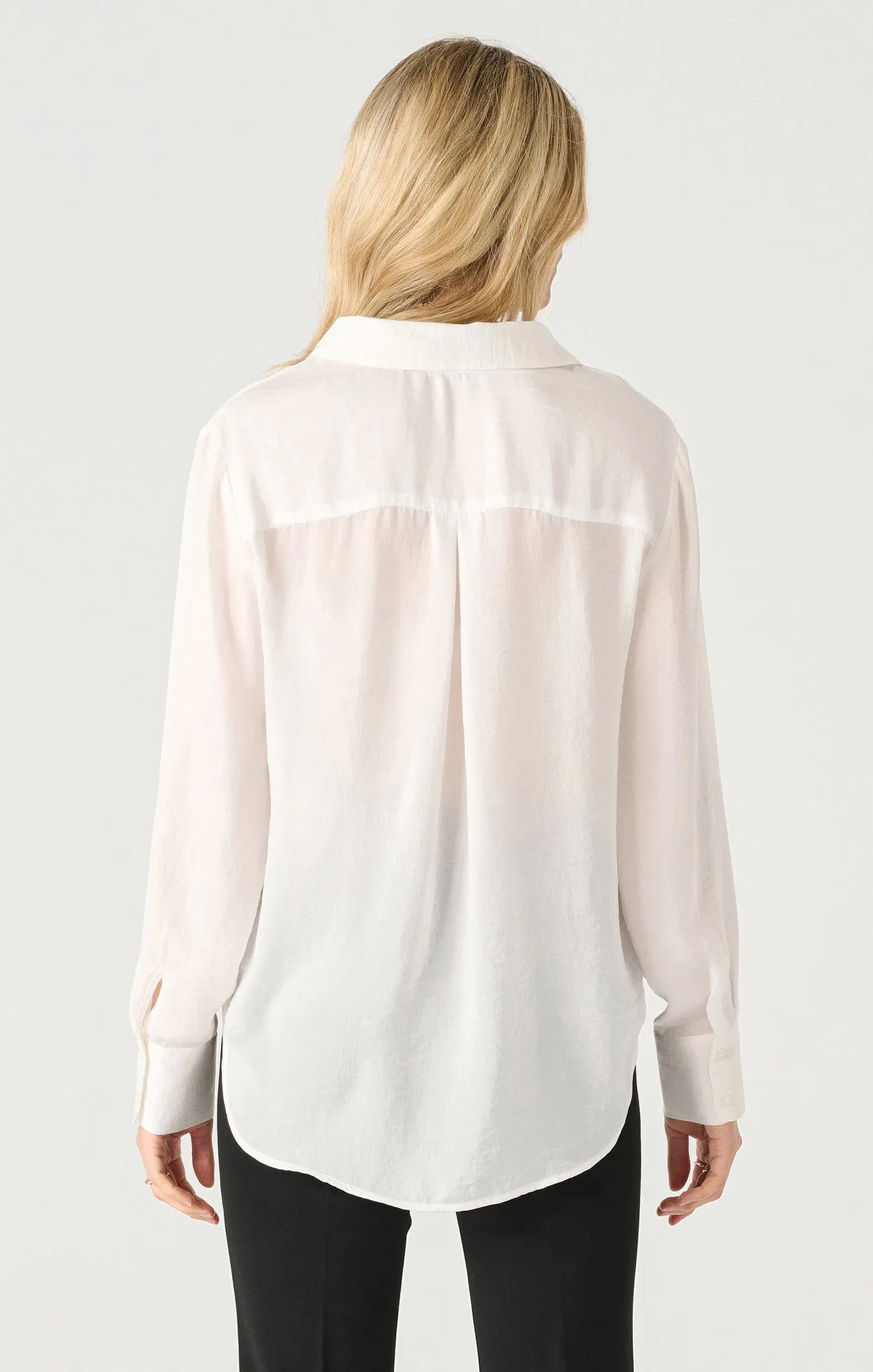 Long Sleeve Flowy Satin Blouse | White sold by Bella Chic product image thumbnail 2