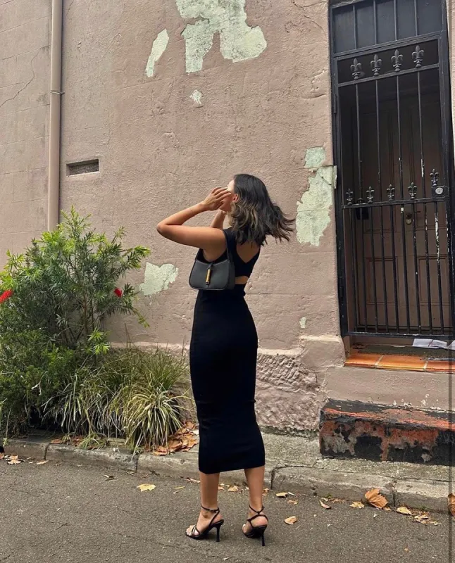 Devon Knit Midi Dress | Black sold by Bella Chic