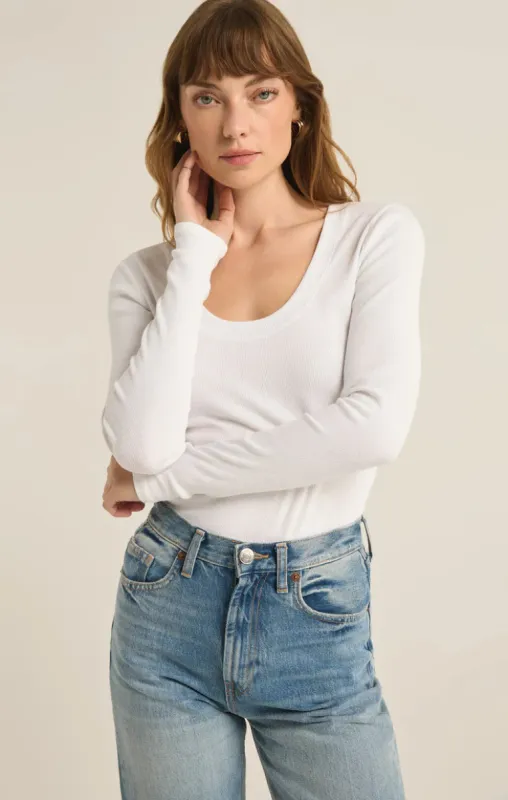 Sirena Rib Long Sleeve Tee sold by Bella Chic