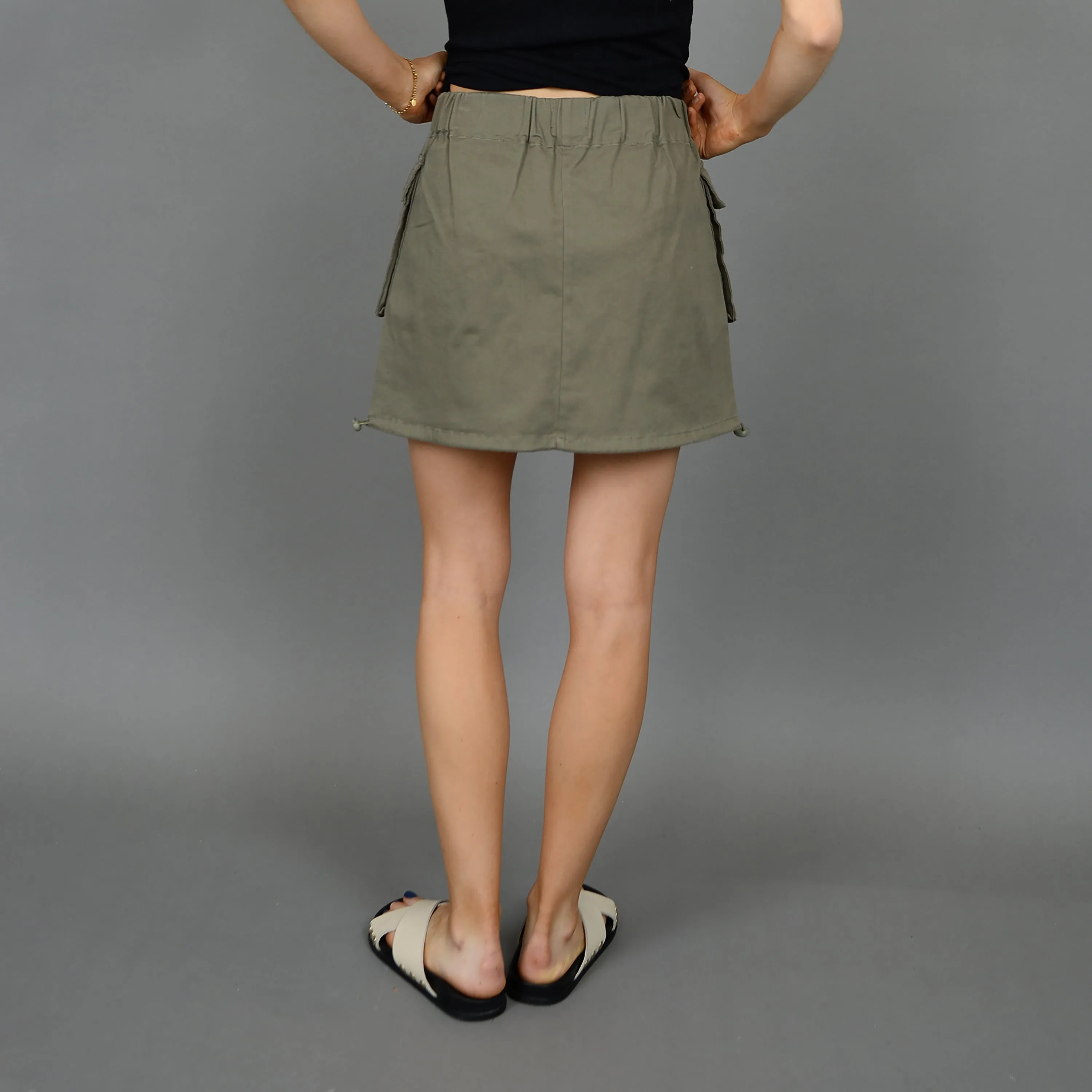 Sirada Cargo Mini Skirt | Olive sold by Bella Chic product image thumbnail 2
