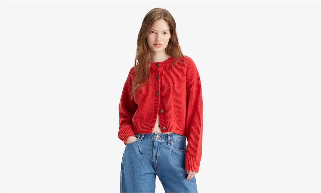 Cat Cardigan | Script Red sold by Bella Chic