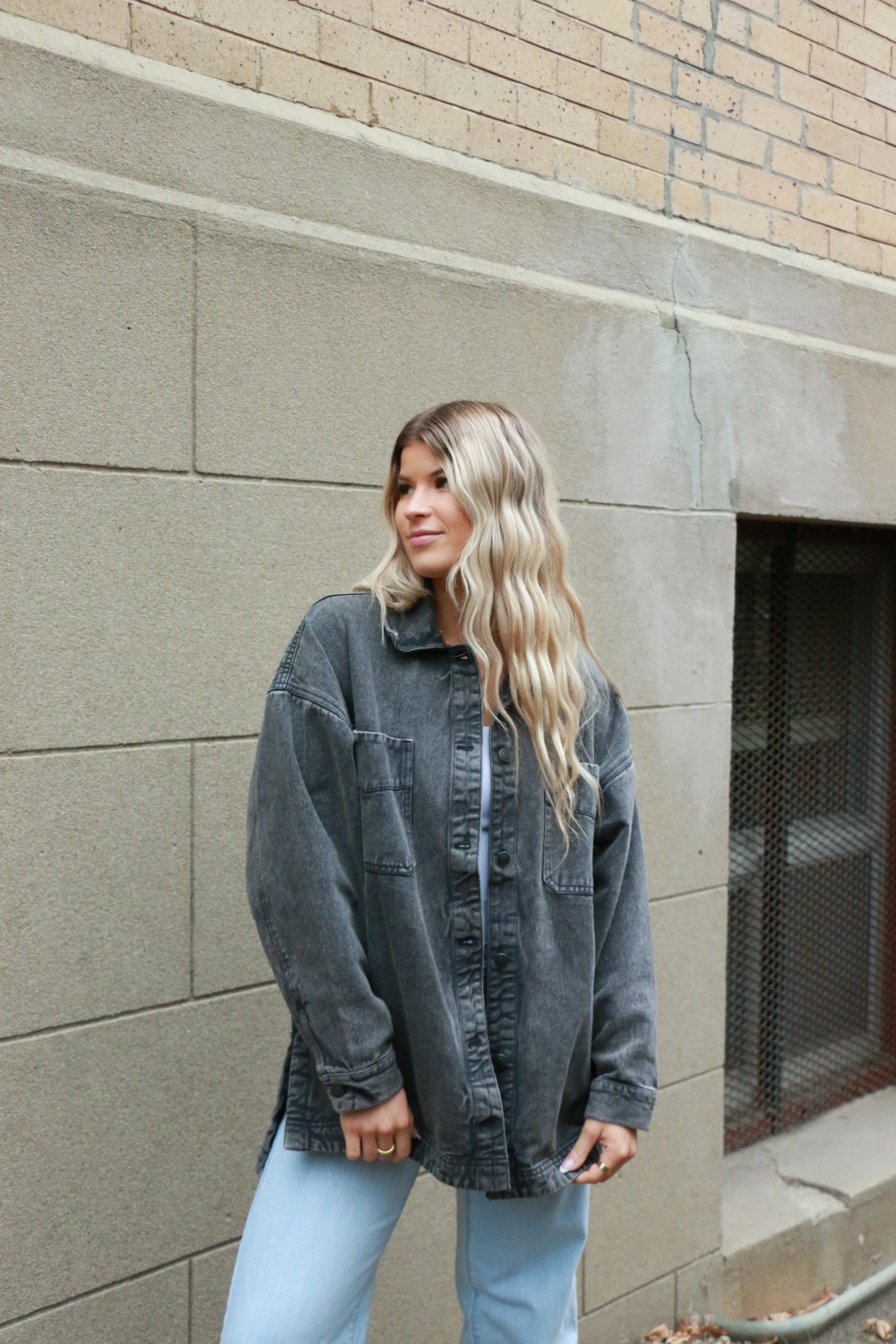 Madison City Twill Jacket | Washed Black sold by Bella Chic product image thumbnail 4