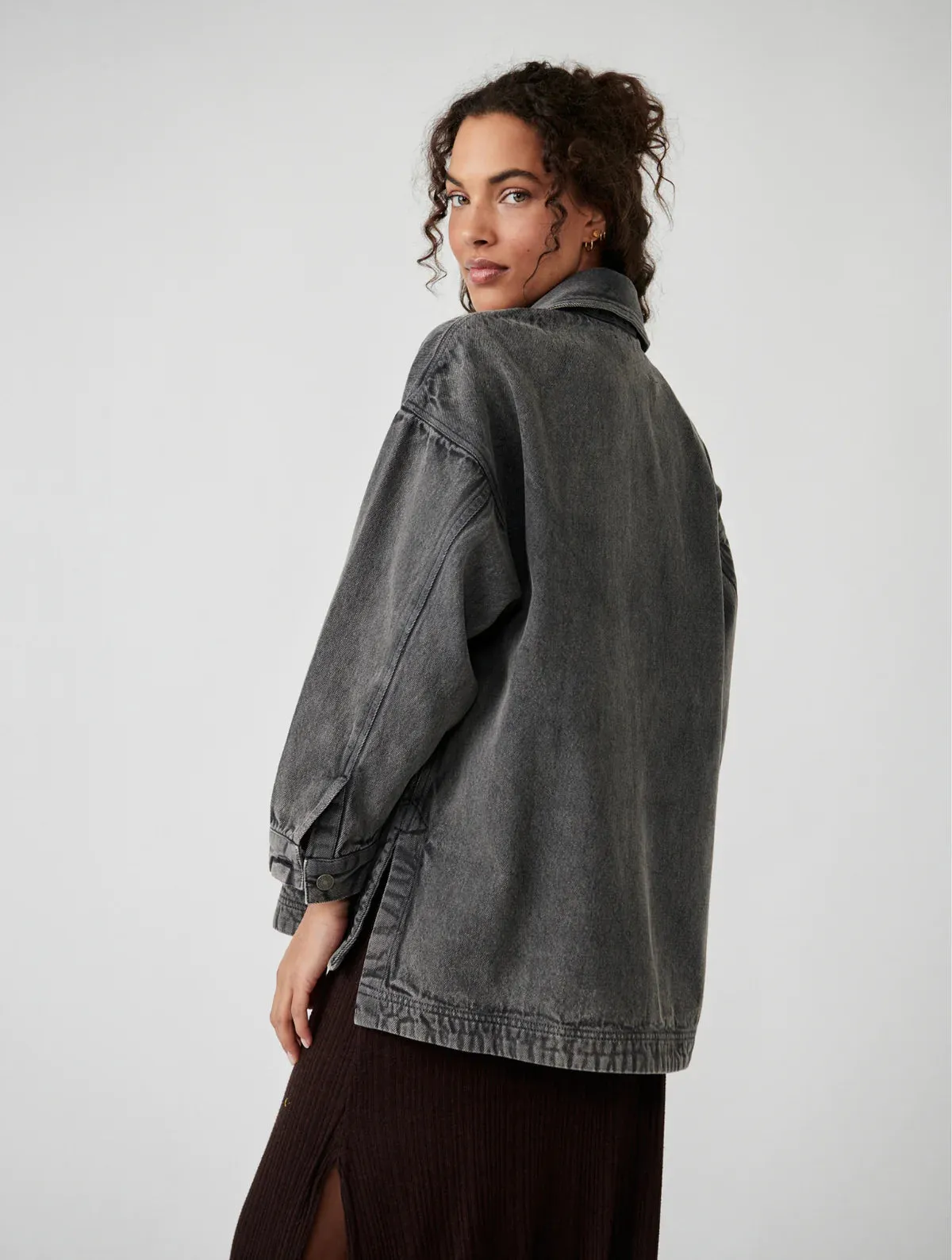 Madison City Twill Jacket | Washed Black sold by Bella Chic product image thumbnail 2
