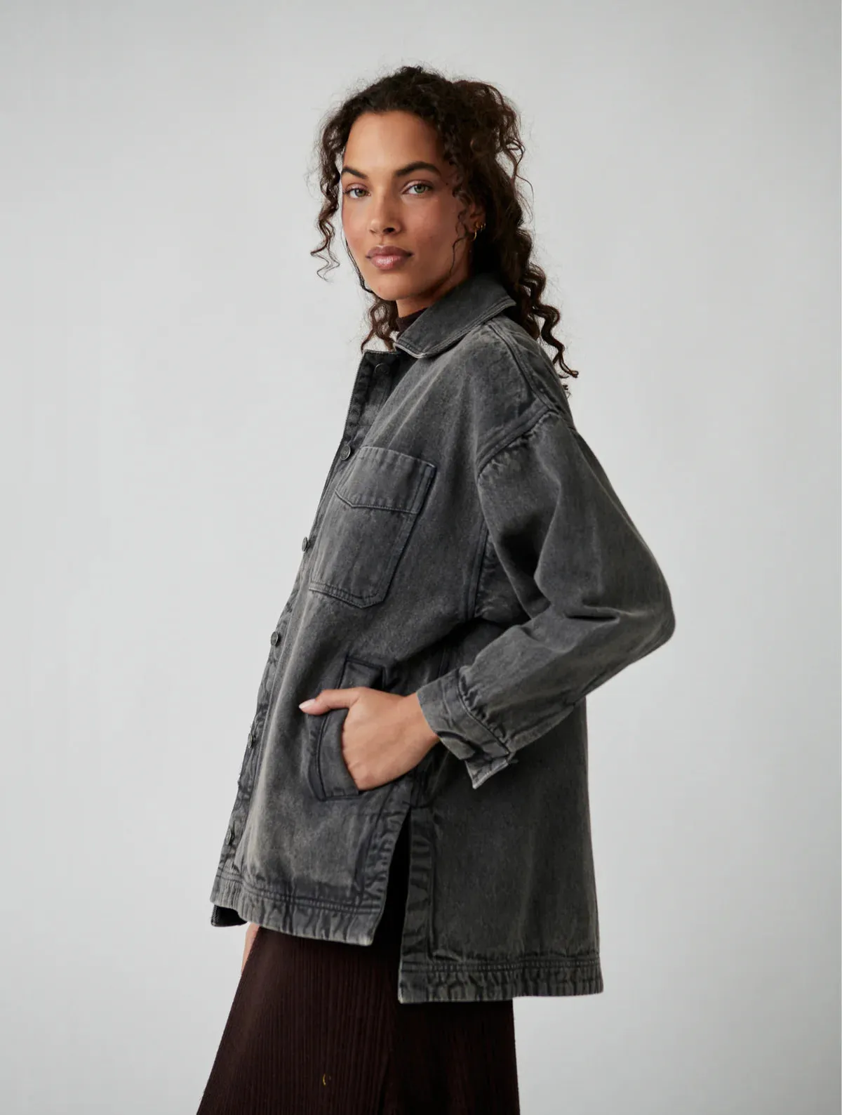 Madison City Twill Jacket | Washed Black sold by Bella Chic product image thumbnail 3