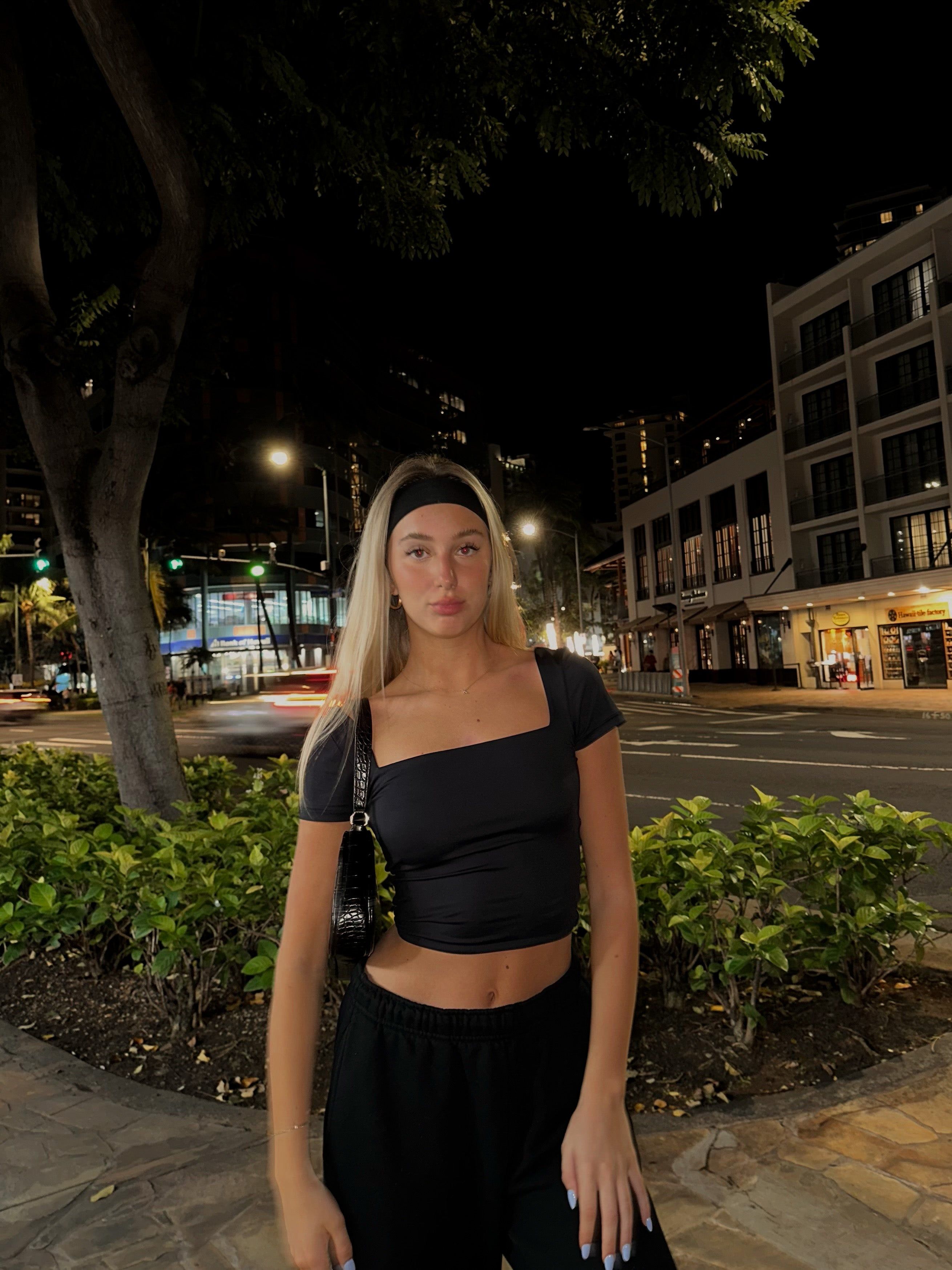 Second Skin Stacy Square Neck Top | Black sold by Bella Chic