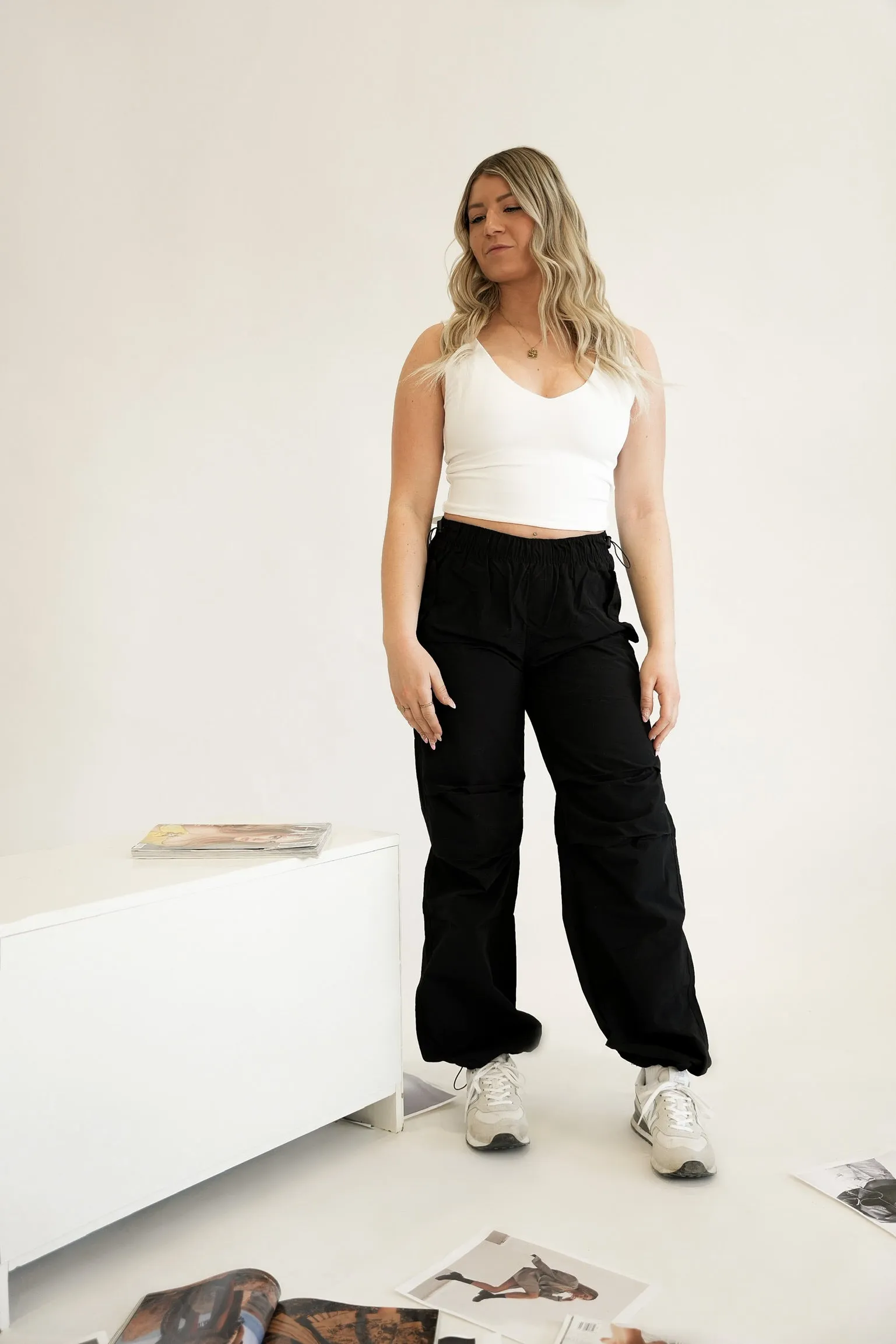 Second Skin Valentina Double V Tank | White sold by Bella Chic