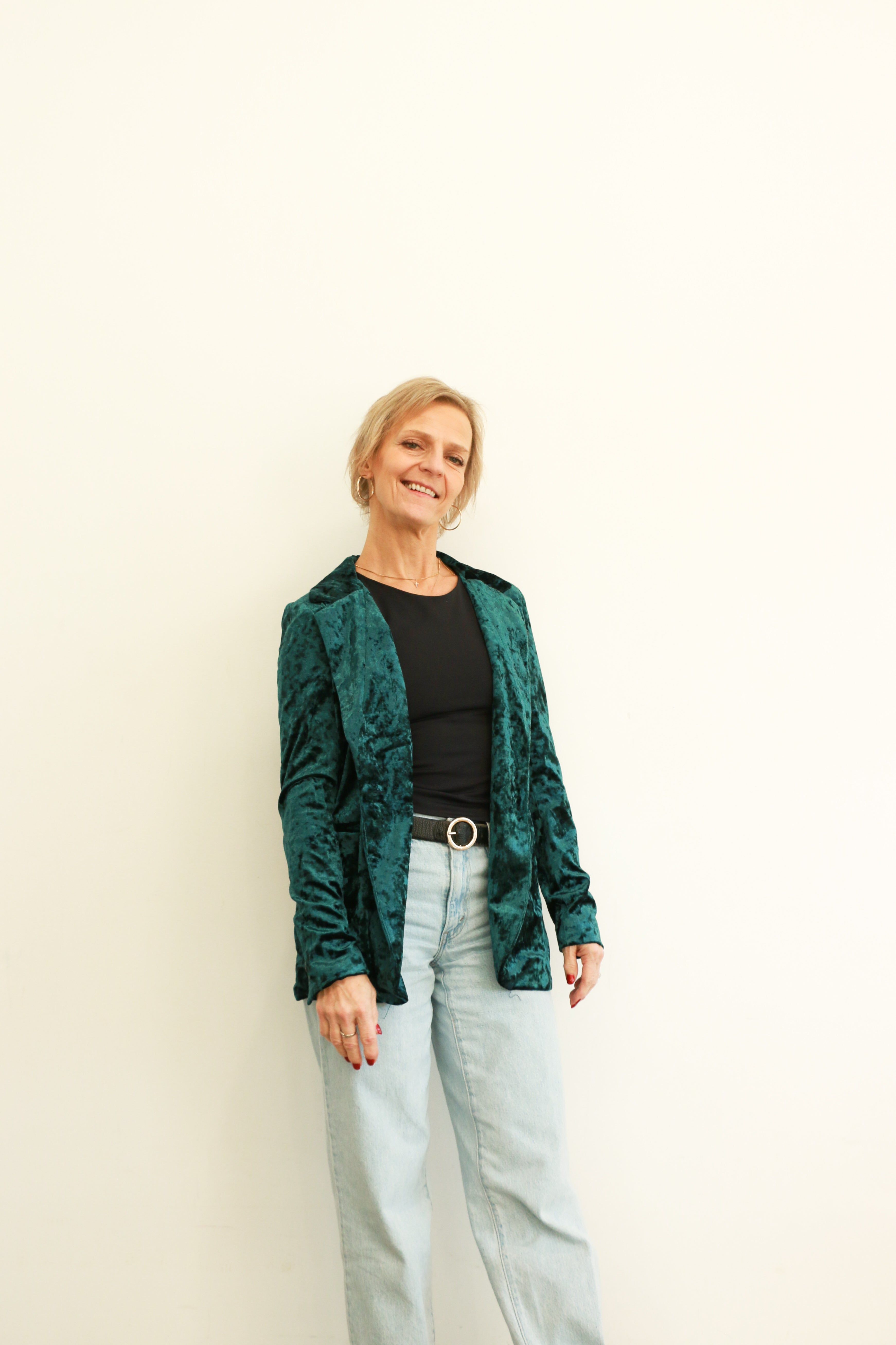 Alexis Velvet Blazer | Forest sold by Bella Chic product image thumbnail 2