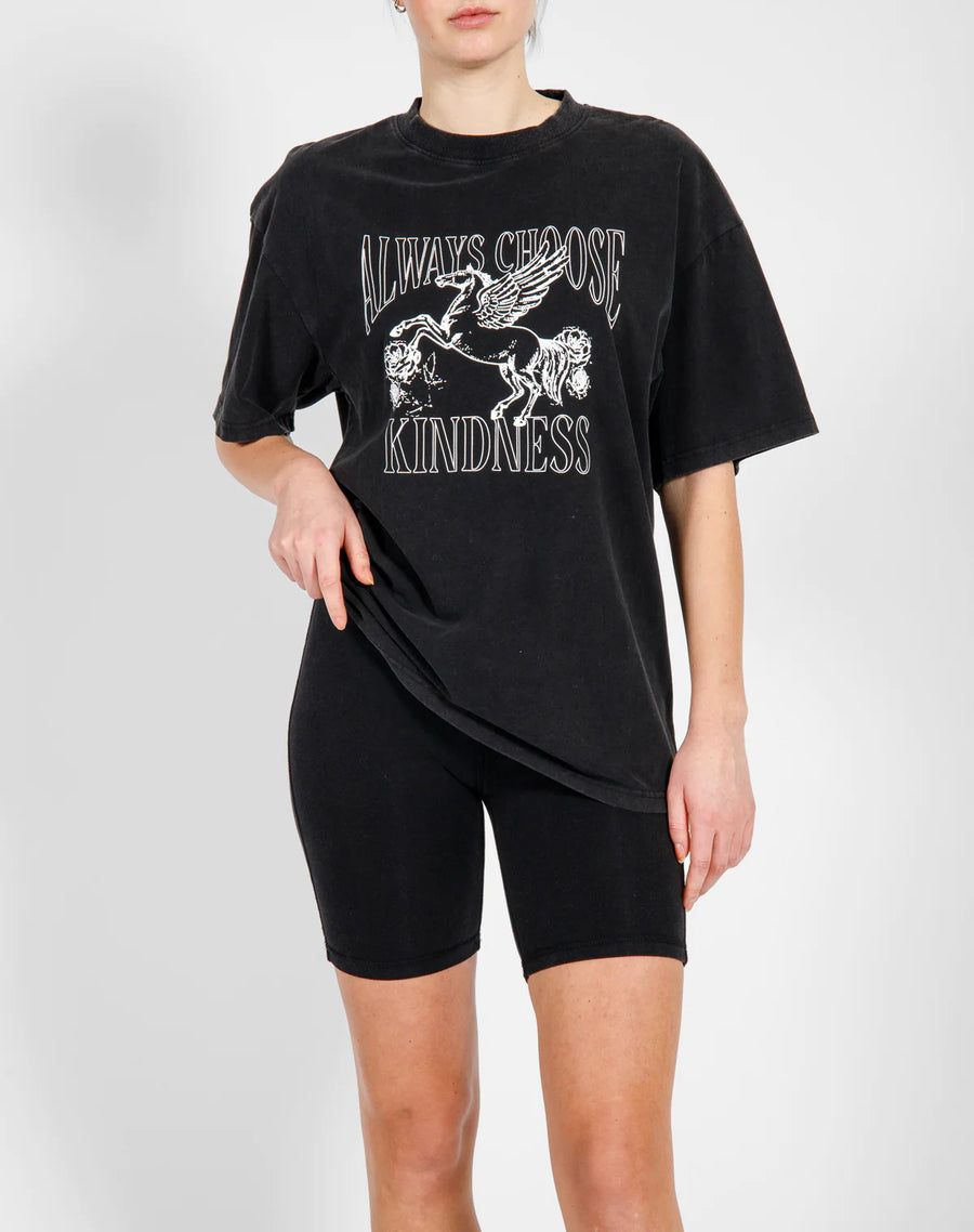 "Always Choose Kindness" Oversized Boxy Tee | Washed Black sold by Bella Chic product image thumbnail 2