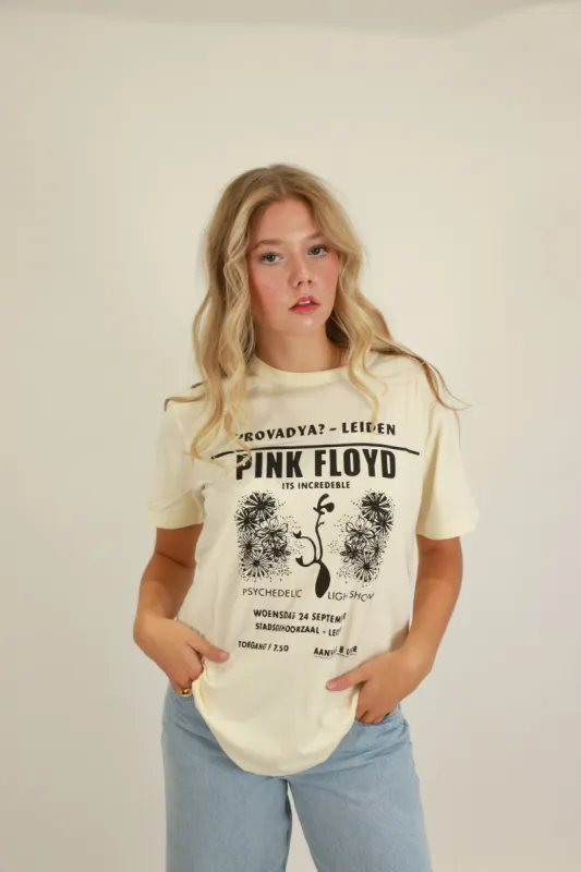 Pink Floyd The Incredible Crew Neck Tee | Almond sold by Bella Chic