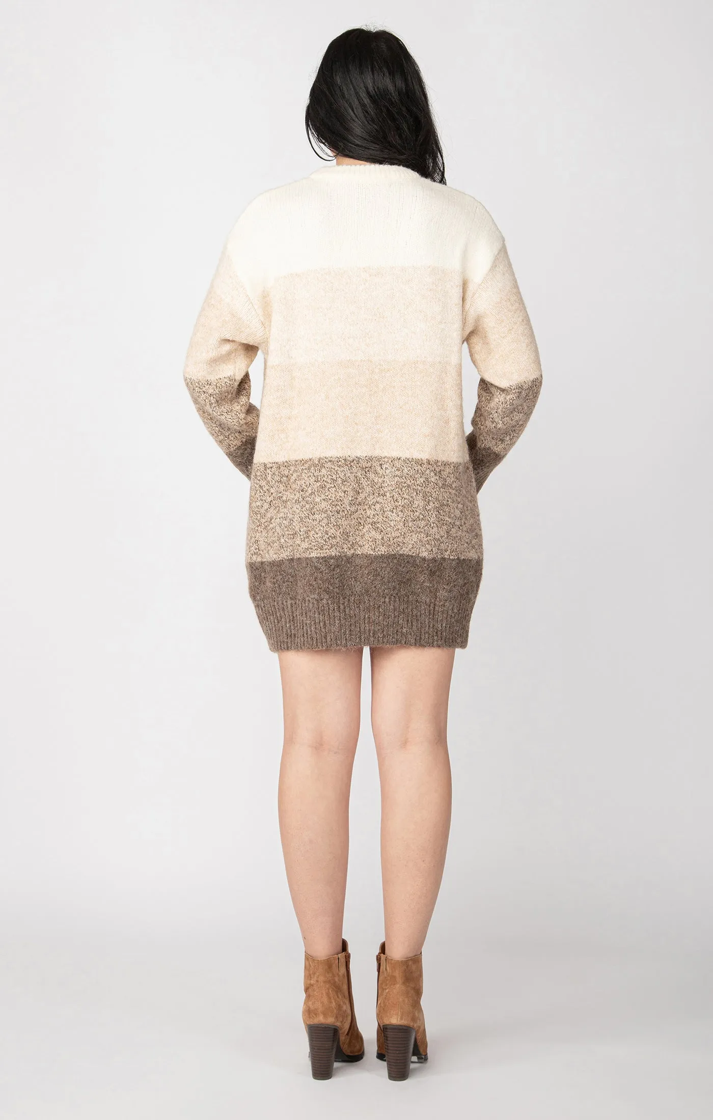 Colorblock Sweater Dress | Neutral Colorblock sold by Bella Chic product image thumbnail 2