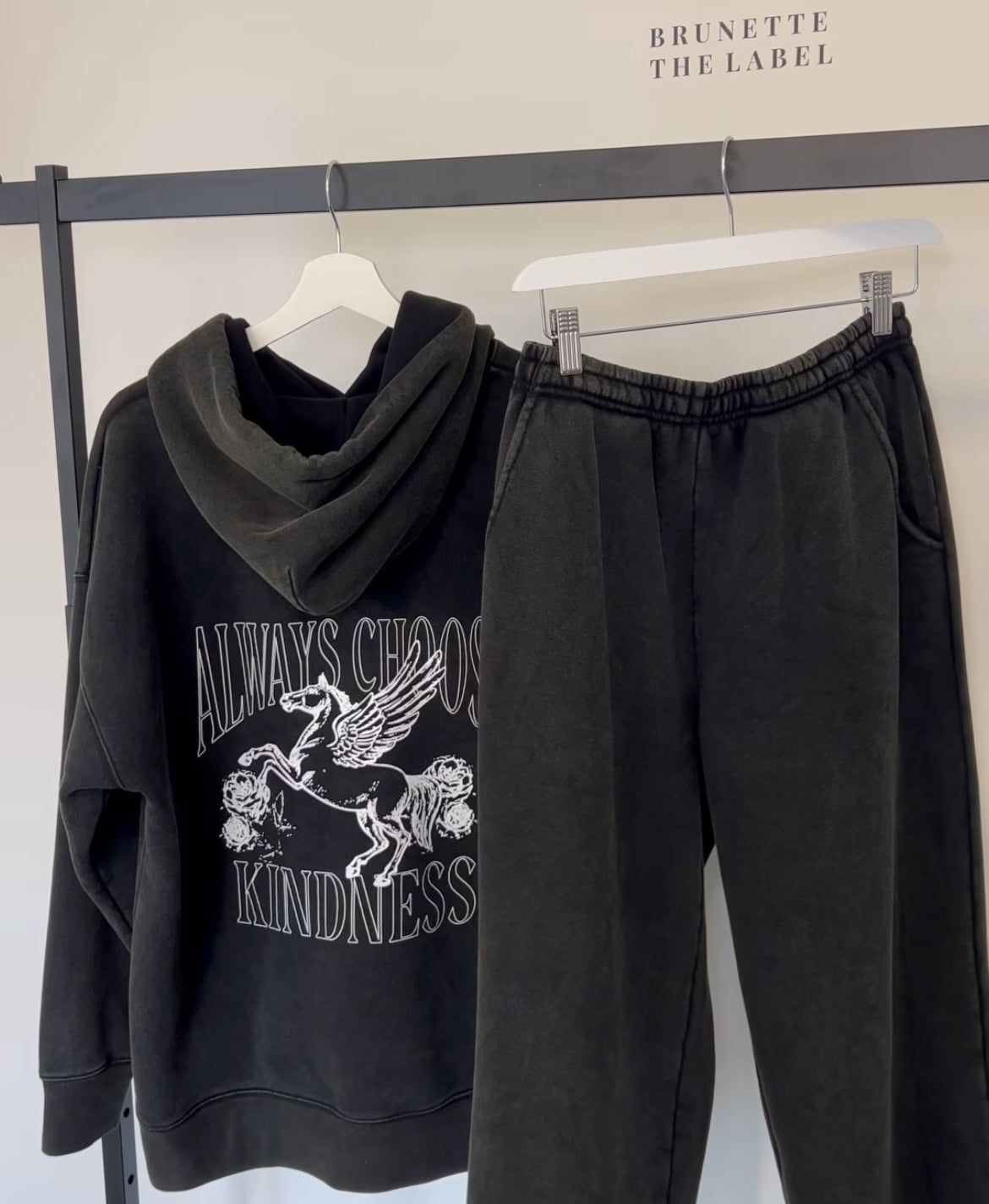 Always Choose Kindness Big Sister Hoodie | Washed Black sold by Bella Chic product image thumbnail 2