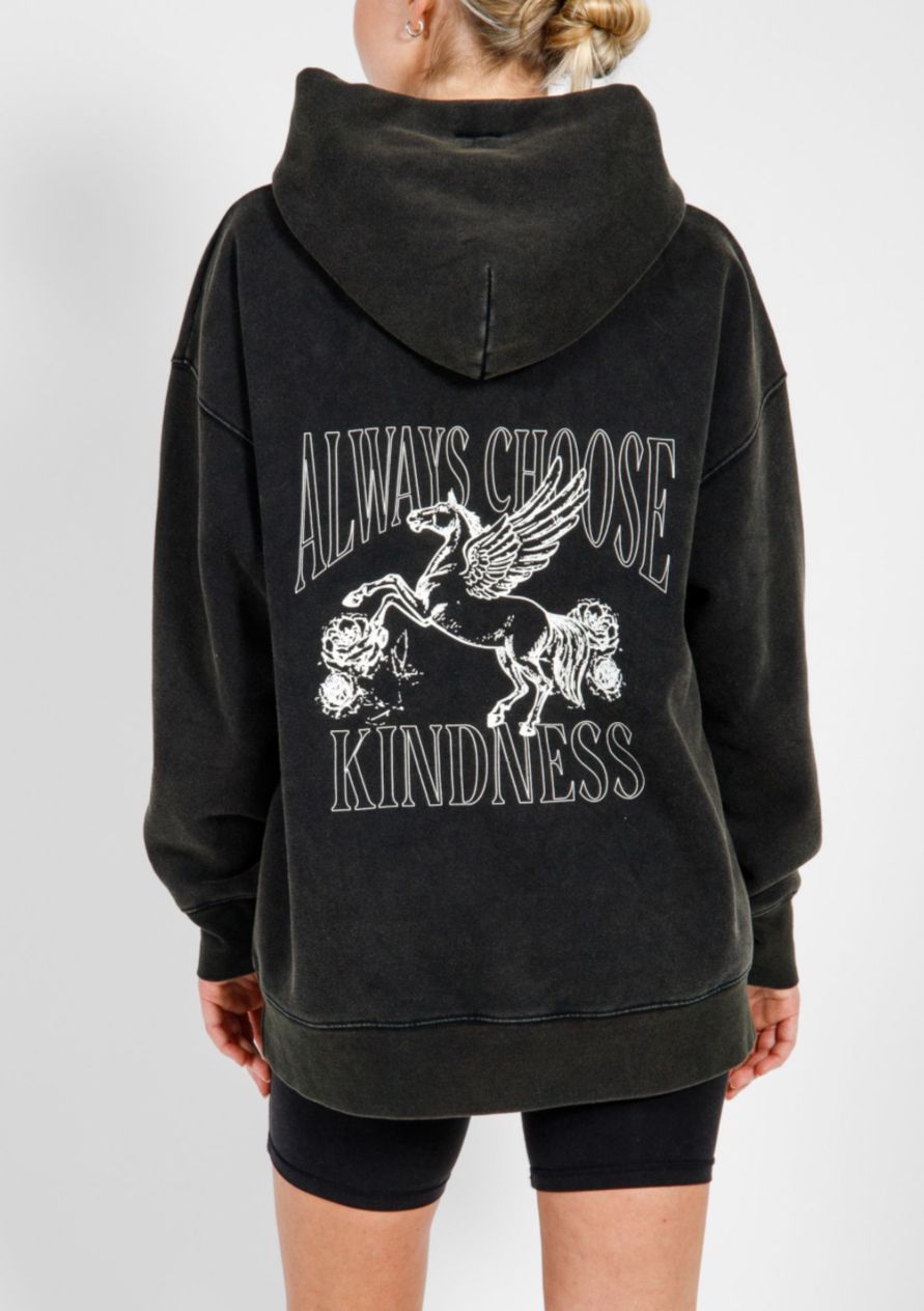 Always Choose Kindness Big Sister Hoodie | Washed Black sold by Bella Chic product image thumbnail 4