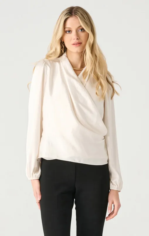 Soft Wrap Blouse | Pearl sold by Bella Chic