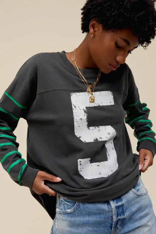 Daydreamer Records Stamp Varsity Long Sleeve sold by Bella Chic