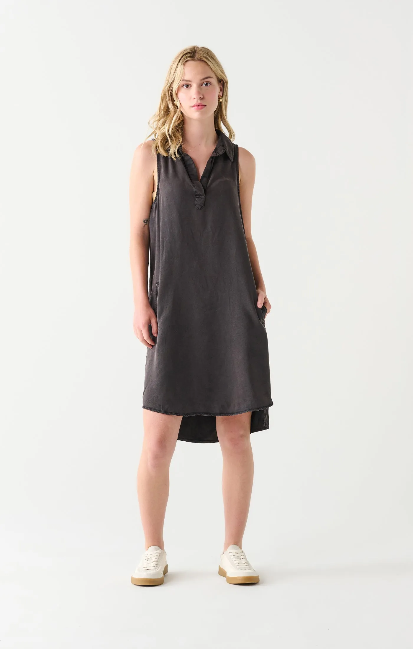 A-Line Tencel Dress | Black Wash sold by Bella Chic