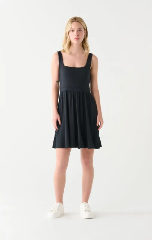 Square Neck Mini Dress | Black sold by Bella Chic