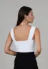 Second Skin Clare Wide Strap Tank Top | White sold by Bella Chic
