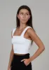 Second Skin Clare Wide Strap Tank Top | White sold by Bella Chic