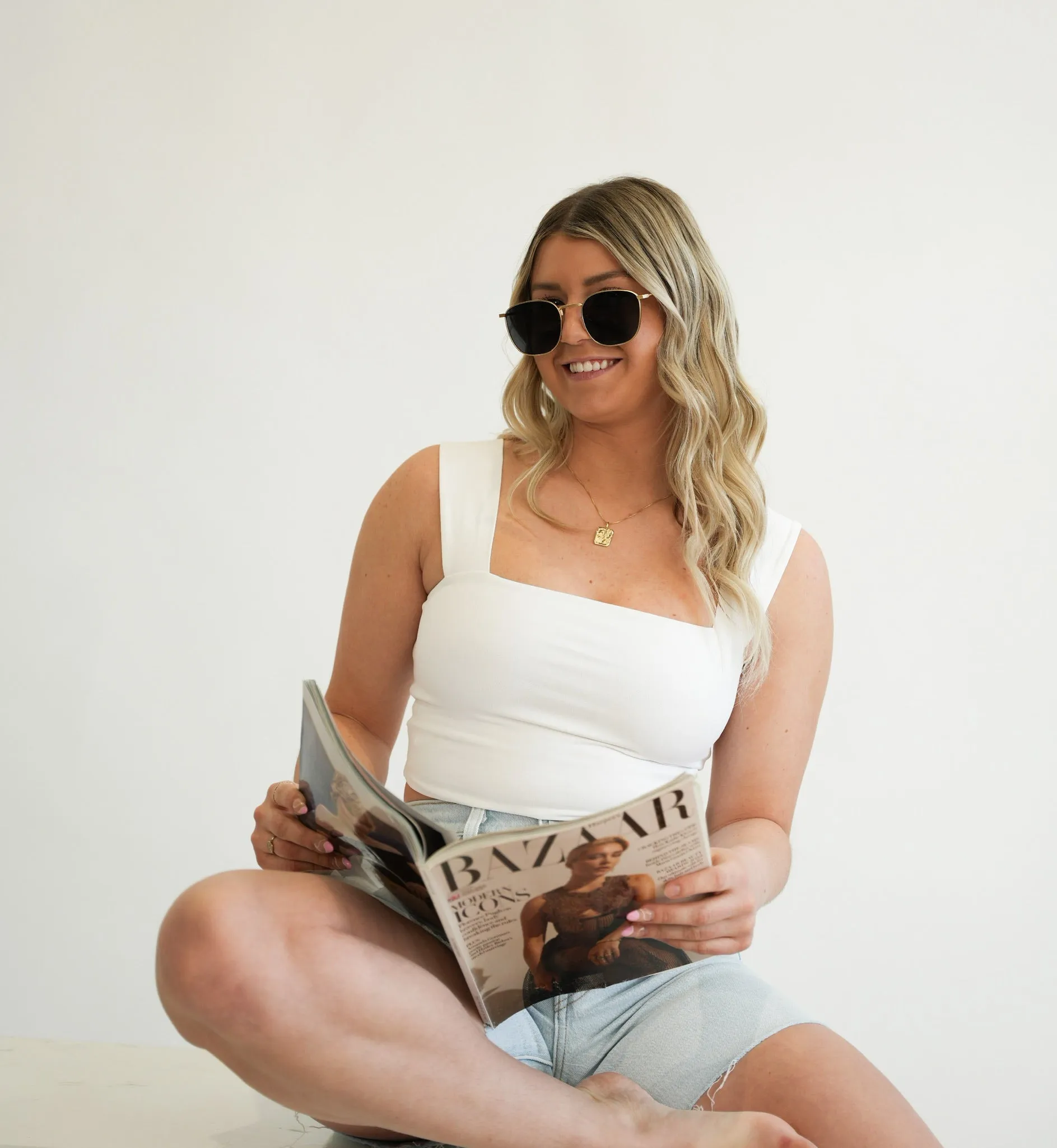 Second Skin Clare Wide Strap Tank Top | White sold by Bella Chic product image thumbnail 2