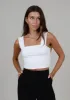 Second Skin Clare Wide Strap Tank Top | White sold by Bella Chic