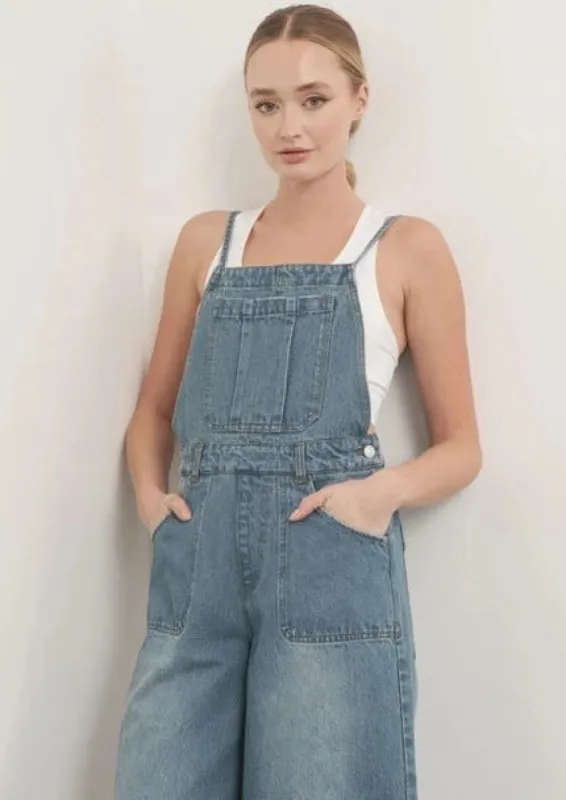 Cailey Capri Leg Denim Overall made by Bella Chic