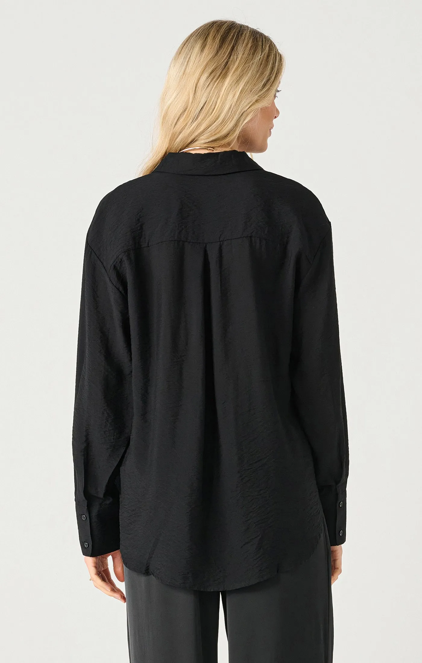 Long Sleeve Flowy Satin Blouse | Black sold by Bella Chic product image thumbnail 2