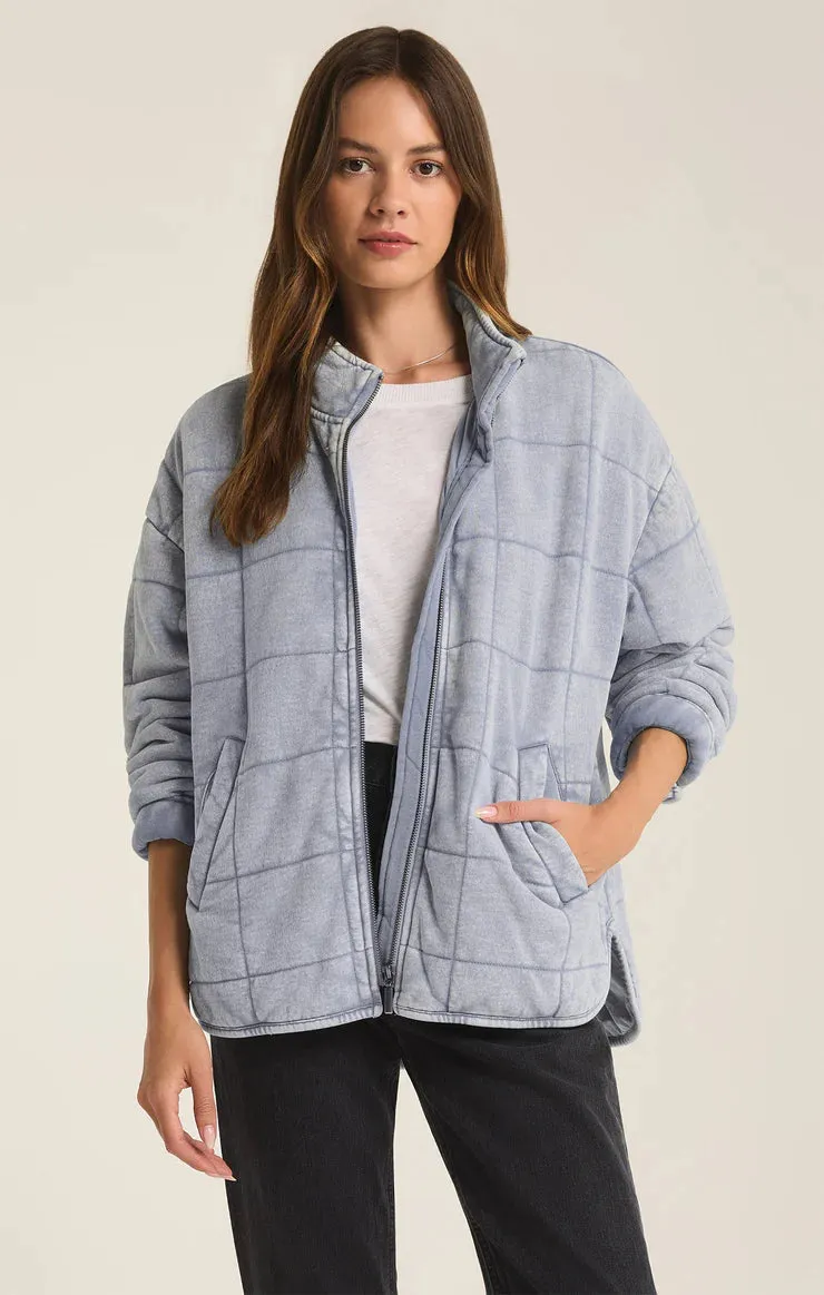 Bonfire Knit Denim Jacket | Washed Indigo sold by Bella Chic