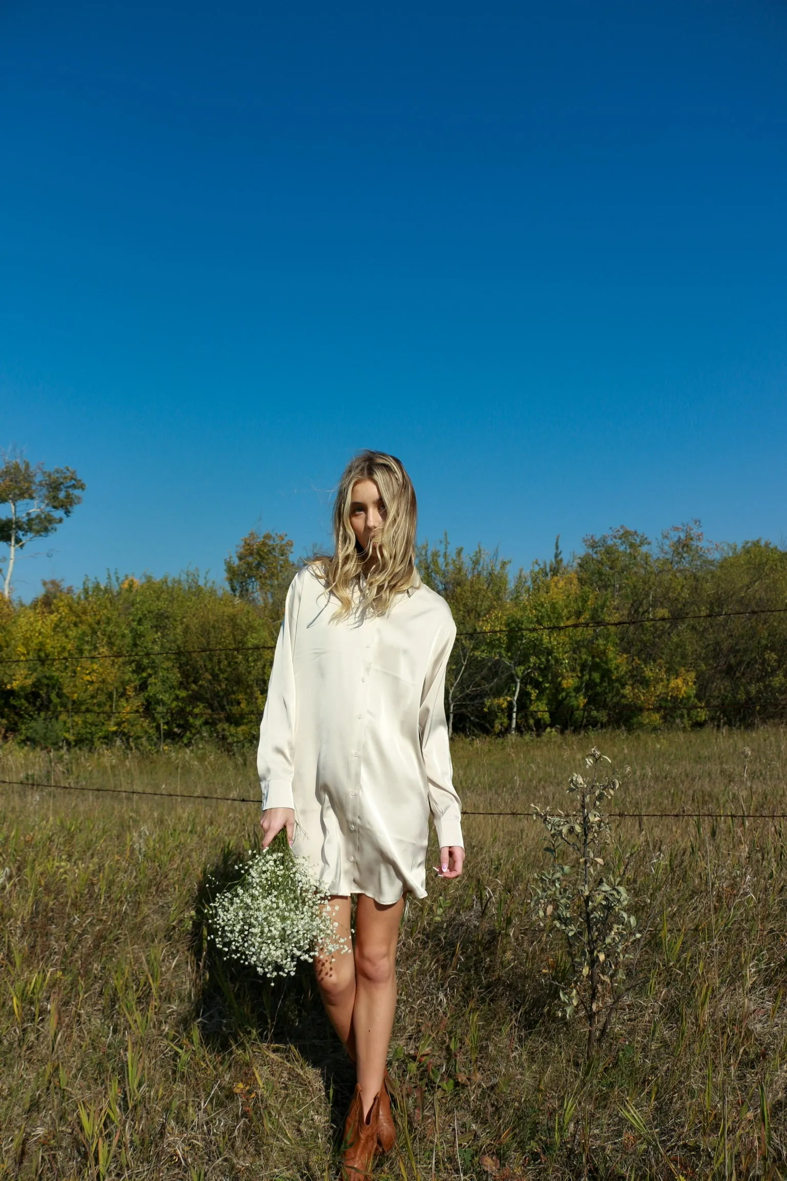 Penelope Satin Shirt Dress | Truffle Salt sold by Bella Chic product image thumbnail 2