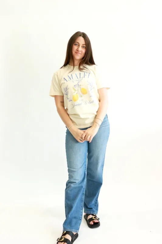 Amalfi Coast Vintage Graphic Tee | Ivory sold by Bella Chic