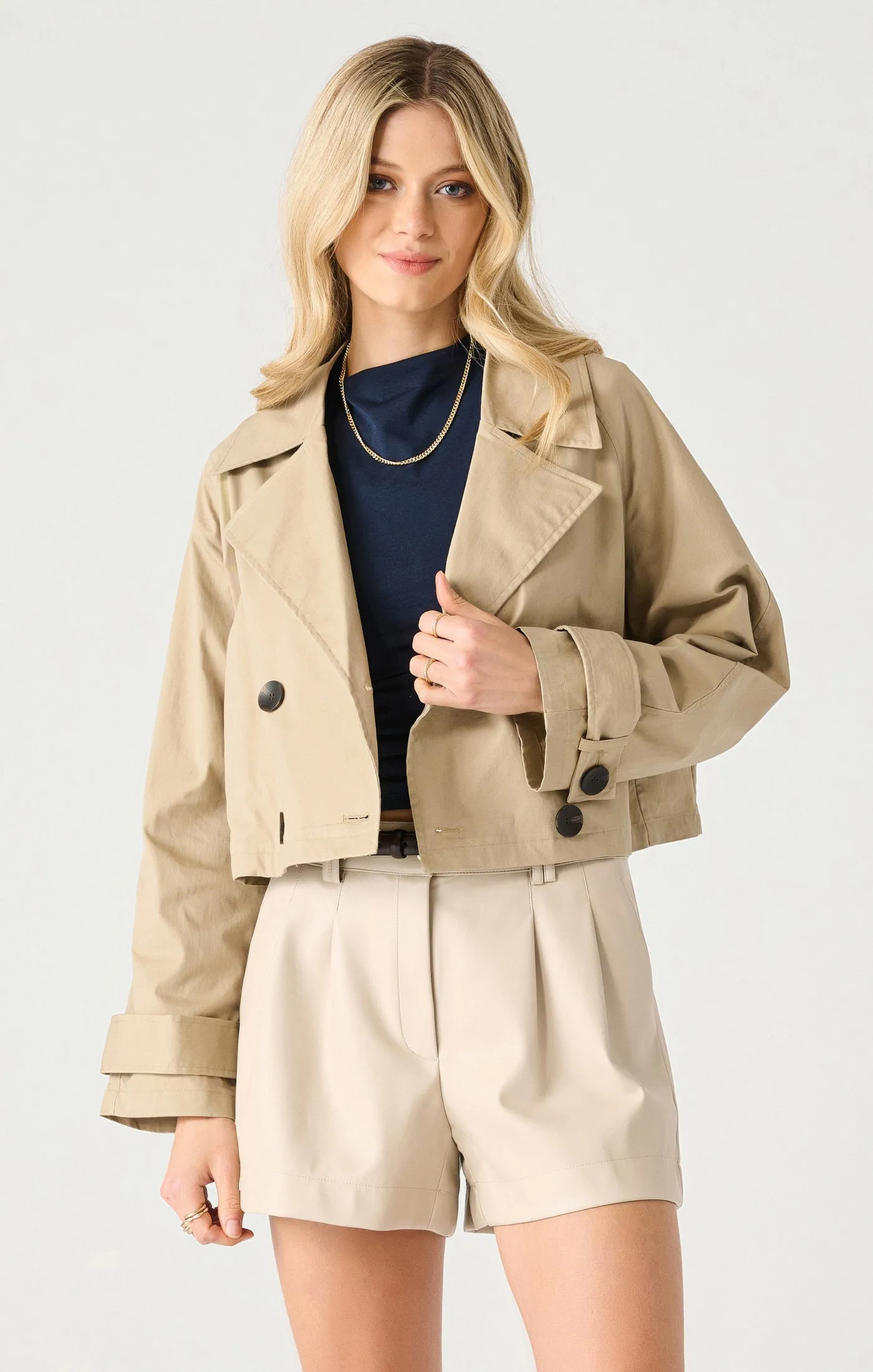 Cropped Trench Coat | Beige sold by Bella Chic