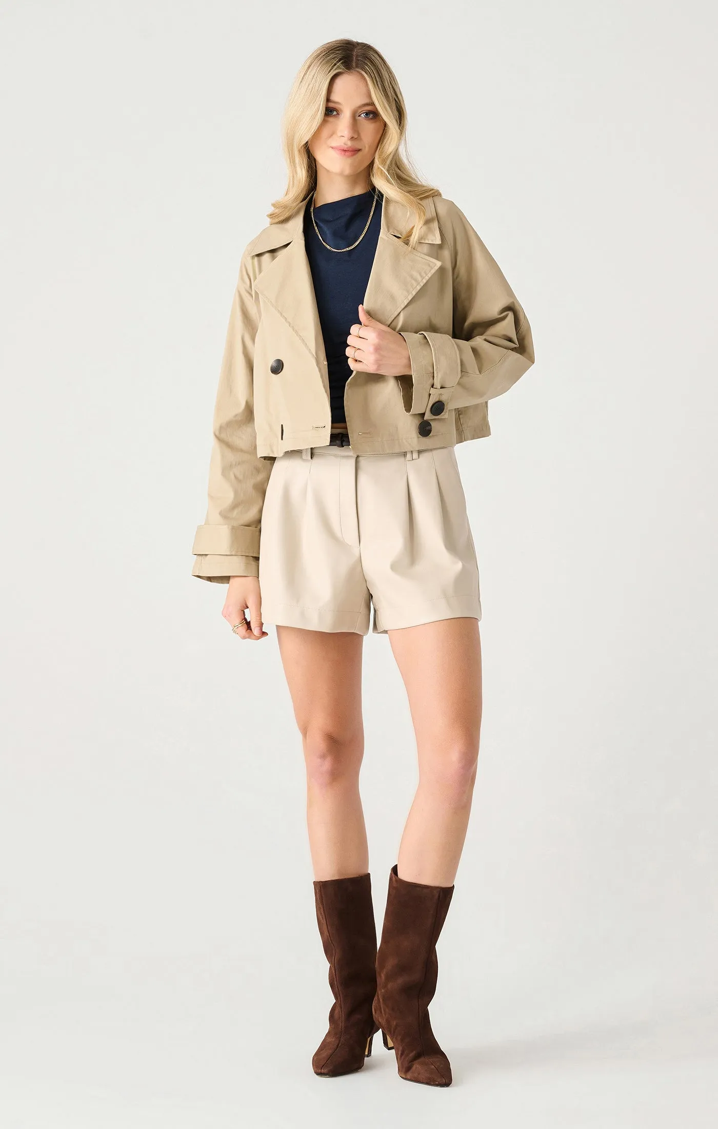 Cropped Trench Coat | Beige sold by Bella Chic product image thumbnail 3