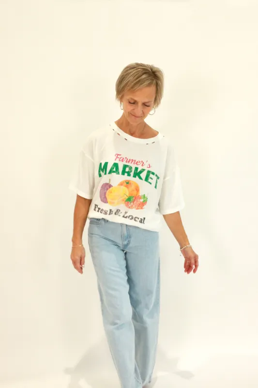 Farmer's Market Fruit Oversized Graphic Tee sold by Bella Chic